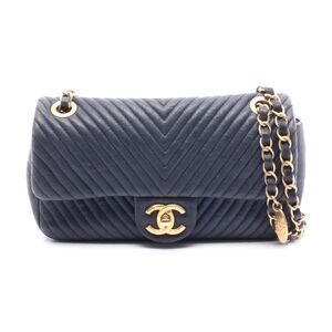 Chanel Chevron V-Stitch Leather Shoulder Bag